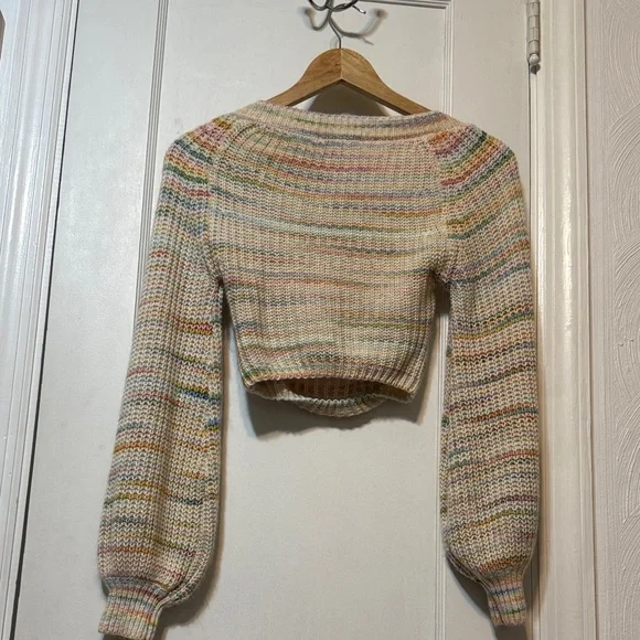Blue Blush Multicolor Knit Crop Top - Picture 3 of 3